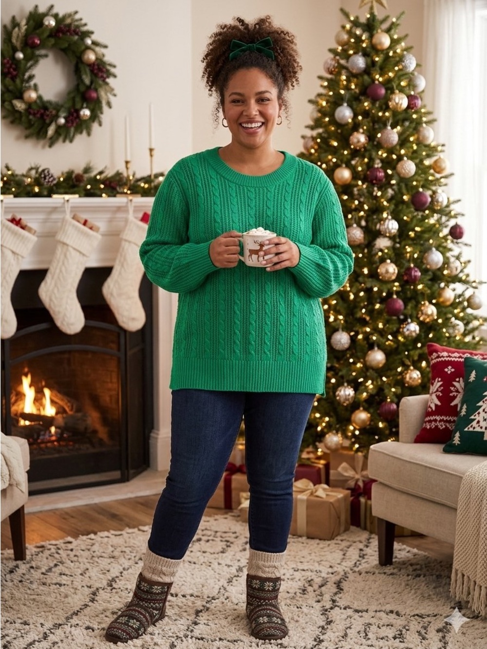 Crown & Ivy Cable Knit Sweater Size 3X